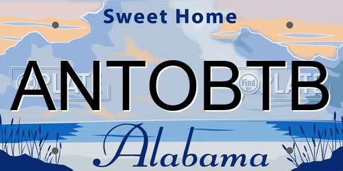 ANTOBTB Alabama License Plate