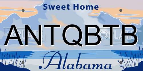 ANTQBTB Alabama License Plate