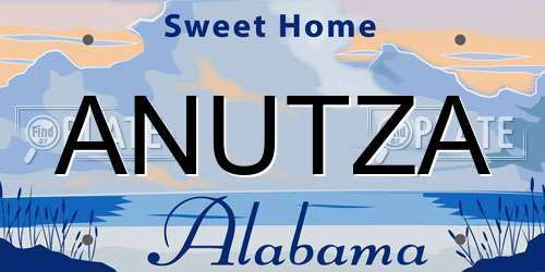 ANUTZA Alabama License Plate