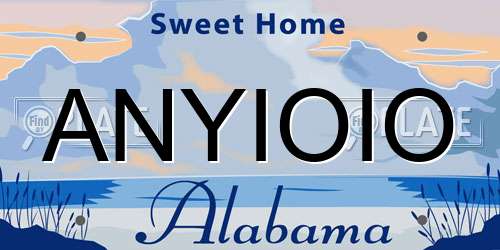 ANYIOIO Alabama License Plate