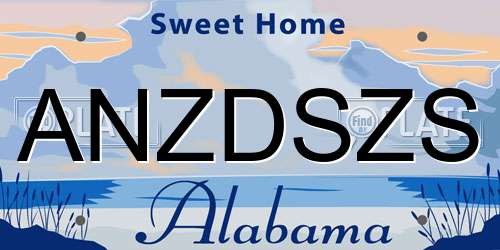 ANZDSZS Alabama License Plate