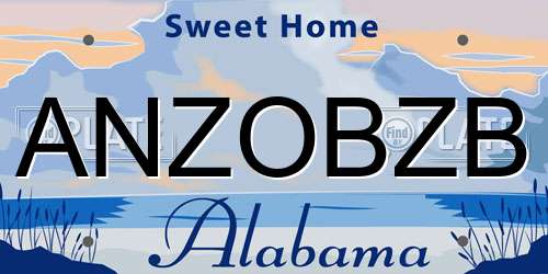 ANZOBZB Alabama License Plate