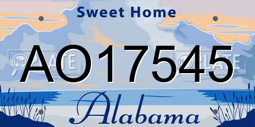 AO17545 Alabama License Plate