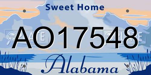 AO17548 Alabama License Plate