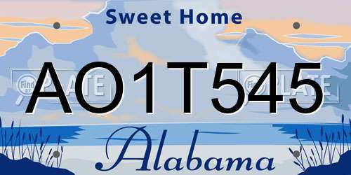 AO1T545 Alabama License Plate