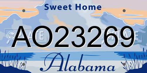 AO23269 Alabama License Plate