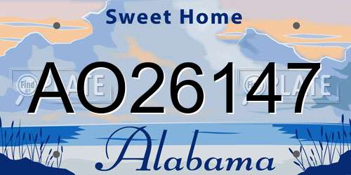 AO26147 Alabama License Plate