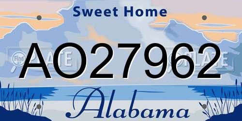 AO27962 Alabama License Plate