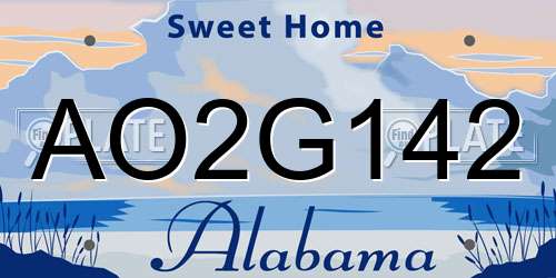 AO2G142 Alabama License Plate