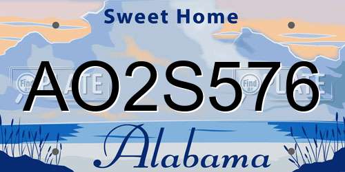 AO2S576 Alabama License Plate