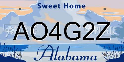 AO4G2Z Alabama License Plate