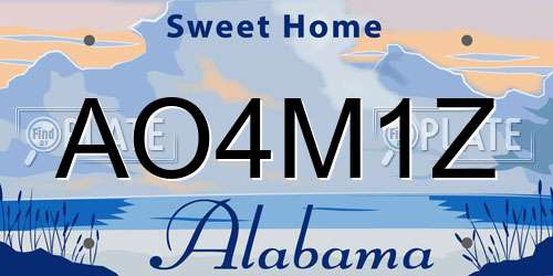 AO4M1Z Alabama License Plate