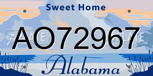 AO72967 Alabama License Plate