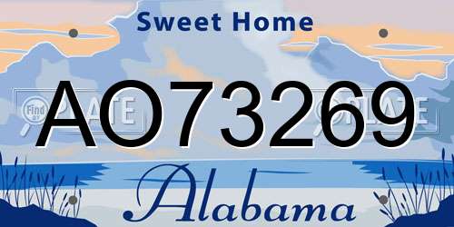 AO73269 Alabama License Plate