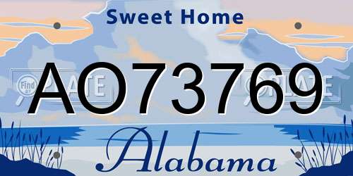 AO73769 Alabama License Plate