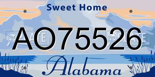 AO75526 Alabama License Plate