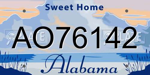 AO76142 Alabama License Plate