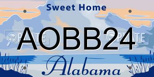 AOBB24 Alabama License Plate