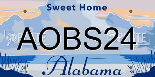 AOBS24 Alabama License Plate