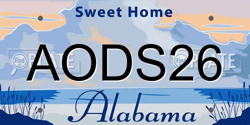 AODS26 Alabama License Plate