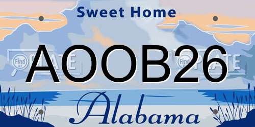 AOOB26 Alabama License Plate