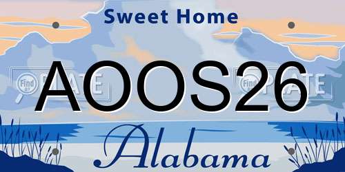 AOOS26 Alabama License Plate