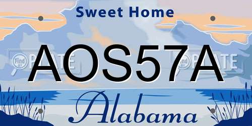 AOS57A Alabama License Plate