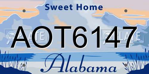 AOT6147 Alabama License Plate