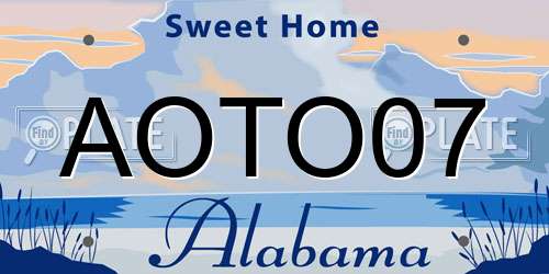 AOTO07 Alabama License Plate