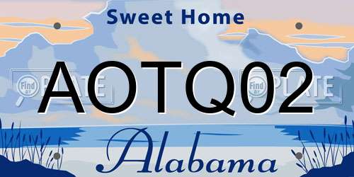 AOTQ02 Alabama License Plate