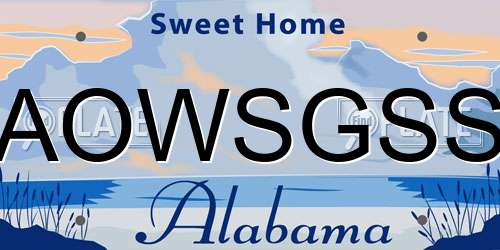 AOWSGSS Alabama License Plate