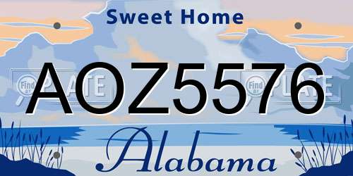 AOZ5576 Alabama License Plate