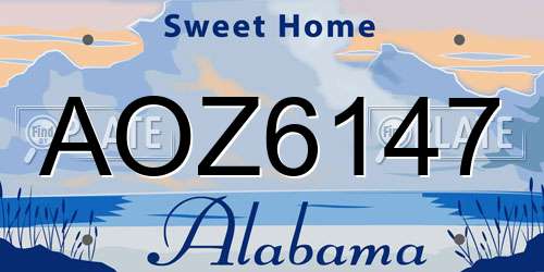 AOZ6147 Alabama License Plate