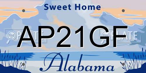 AP21GF Alabama License Plate