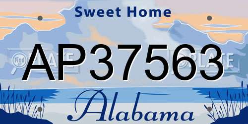 AP37563 Alabama License Plate