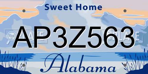 AP3Z563 Alabama License Plate