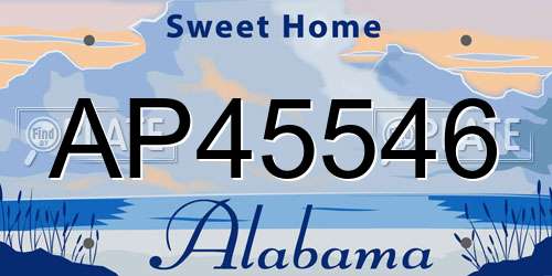 AP45546 Alabama License Plate
