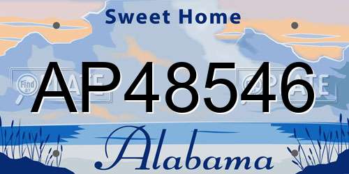 AP48546 Alabama License Plate
