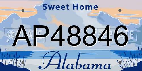 AP48846 Alabama License Plate