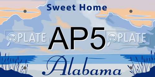 AP5 Alabama License Plate