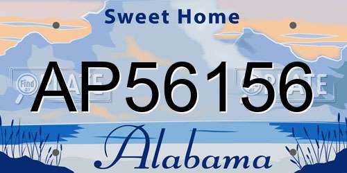 AP56156 Alabama License Plate