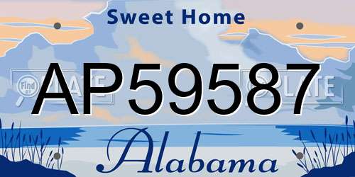AP59587 Alabama License Plate