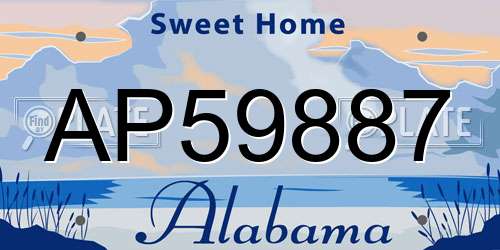 AP59887 Alabama License Plate