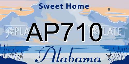 AP710 Alabama License Plate