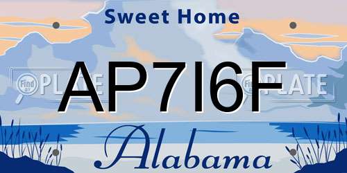AP7I6F Alabama License Plate