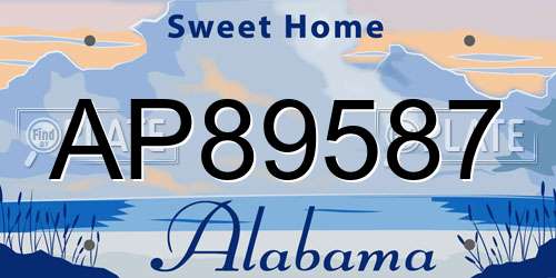 AP89587 Alabama License Plate