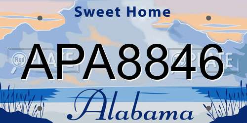 APA8846 Alabama License Plate