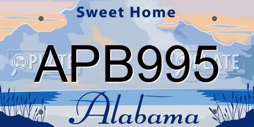 APB995 Alabama License Plate