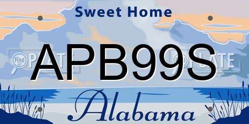 APB99S Alabama License Plate