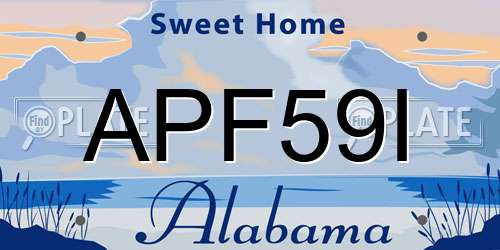 APF59I Alabama License Plate
